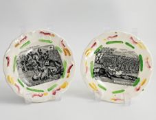 Pair of Staffordshire Crimean War plates, Balaklava & Tchernaya, c.1855-56