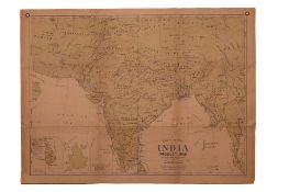 G.W. BACON & CO., LTD. WALL ATLAS MAP OF INDIA PRODUCTIONS. G.W. BACON & CO., LTD., [C. 1920].
