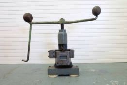 Norton GP Heavy Seam Closing Fly Press. Throat Depth 6". Daylight 7". Table Size 22" x 6 1/2".