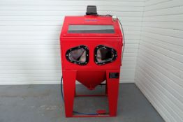 Butterfield MCR Shot Blast Unit. Dimensions Inside: 480mm L x 800mm W x 220mm H.