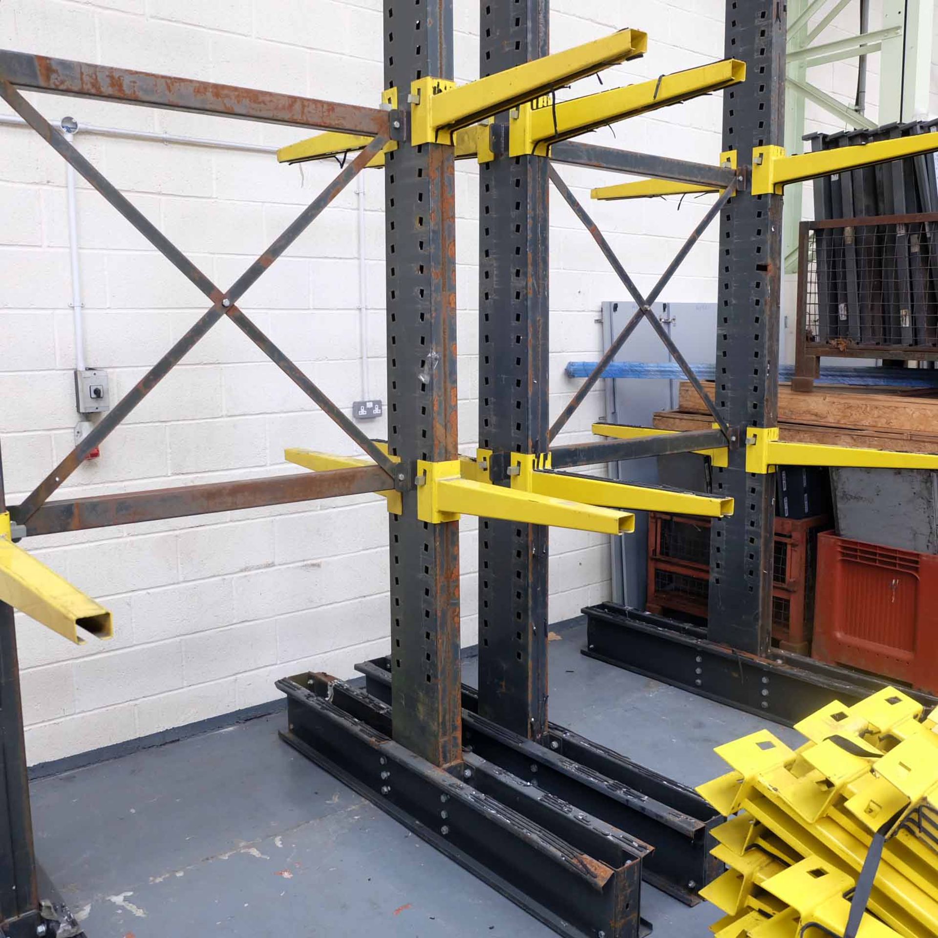 Double Sided Tall Racking. Approx Height 5.4m. 1620mm x 1900mm Approx. Pallet of Arms 825mm Long.  - Image 3 of 10