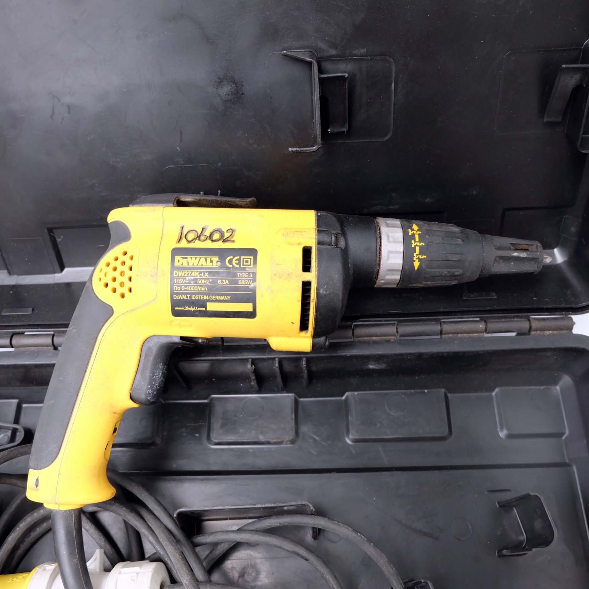 DeWalt DW274K-LX 115 Volt Drywall Screwdriver. Power 685W. Speed 0 - 4000rpm. With Carry Case. - Image 3 of 6