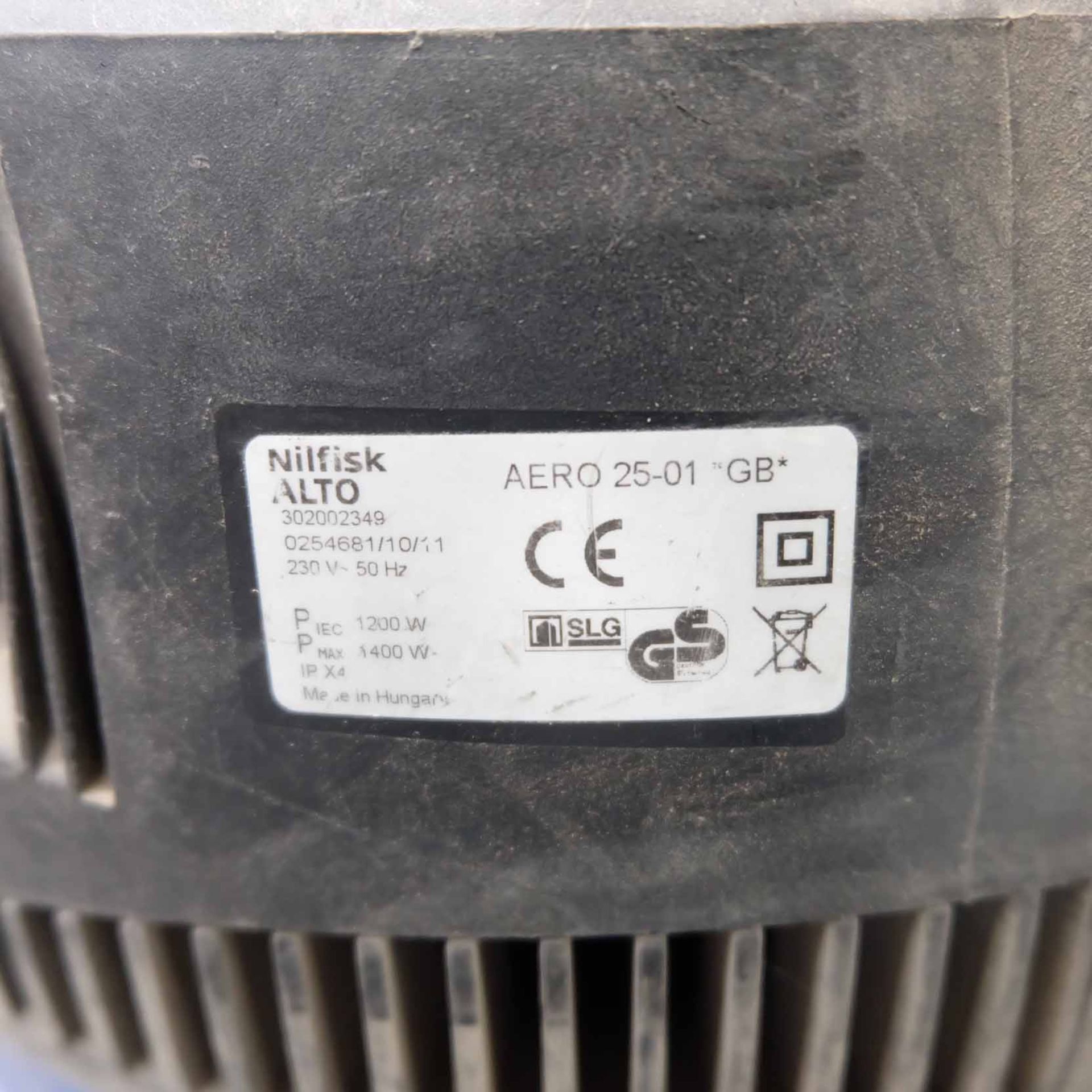 Nil Fisk Alto Aero 20 Wet & Dry Vacuum Cleaner. Single Phase. 1200 Watt. - Image 4 of 4