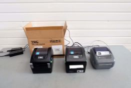 3 x Barcode Printers. Comprimising of: 1 x TSC DA210, 1 x TSB DA210 (New in Box) and 1 x Zebra GK420