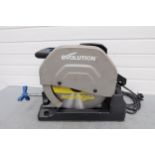 Evolution S355 Steel Cutting Chop Saw. Blade Size 355mm. Single Phase. Year 2023.