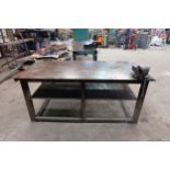 Steel Bench With Record No.5 Vice. Bench Dimensions 2000mm x 910mm x 890mm H. 