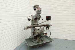 Bridgeport J-Type Turret Milling Machine with Swivel & Tilt Head. Power Feed to Table & DRO.