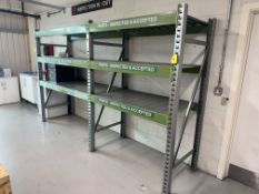 Steel Pallet Racking. 2 Bays 1780mm & 1340mm Internal Lengths with 3 Shelves per Bay with Steel Cros