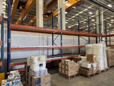 Steel Pallet Racking. 3 Bays 2700mm Internal Length with 3 Shelves per Bay. Upright Height 4000mm.