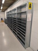 Galvanised Steel Shelving. 5 Bays. Width 1000mm. Depth 300mm. Height 2100mm. Single Row Only (Row A)