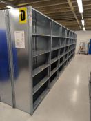 Galvanised Steel Shelving. 8 Bays. Width 1000mm. Depth 500mm. Height 2100mm. With 5 Adjustable Shelv