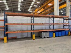 Steel Pallet Racking. 3 Bays 2680mm Internal Length with 3 Shelves per Bay with Wooden Slats (1100mm