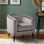 Adwen Grey Velvet effect Relaxer chair (H)735mm (W)730mm (D)755mm - DP95