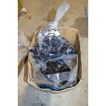 Box of miscellaneous hose clips and mounting brackets as shown in photograph