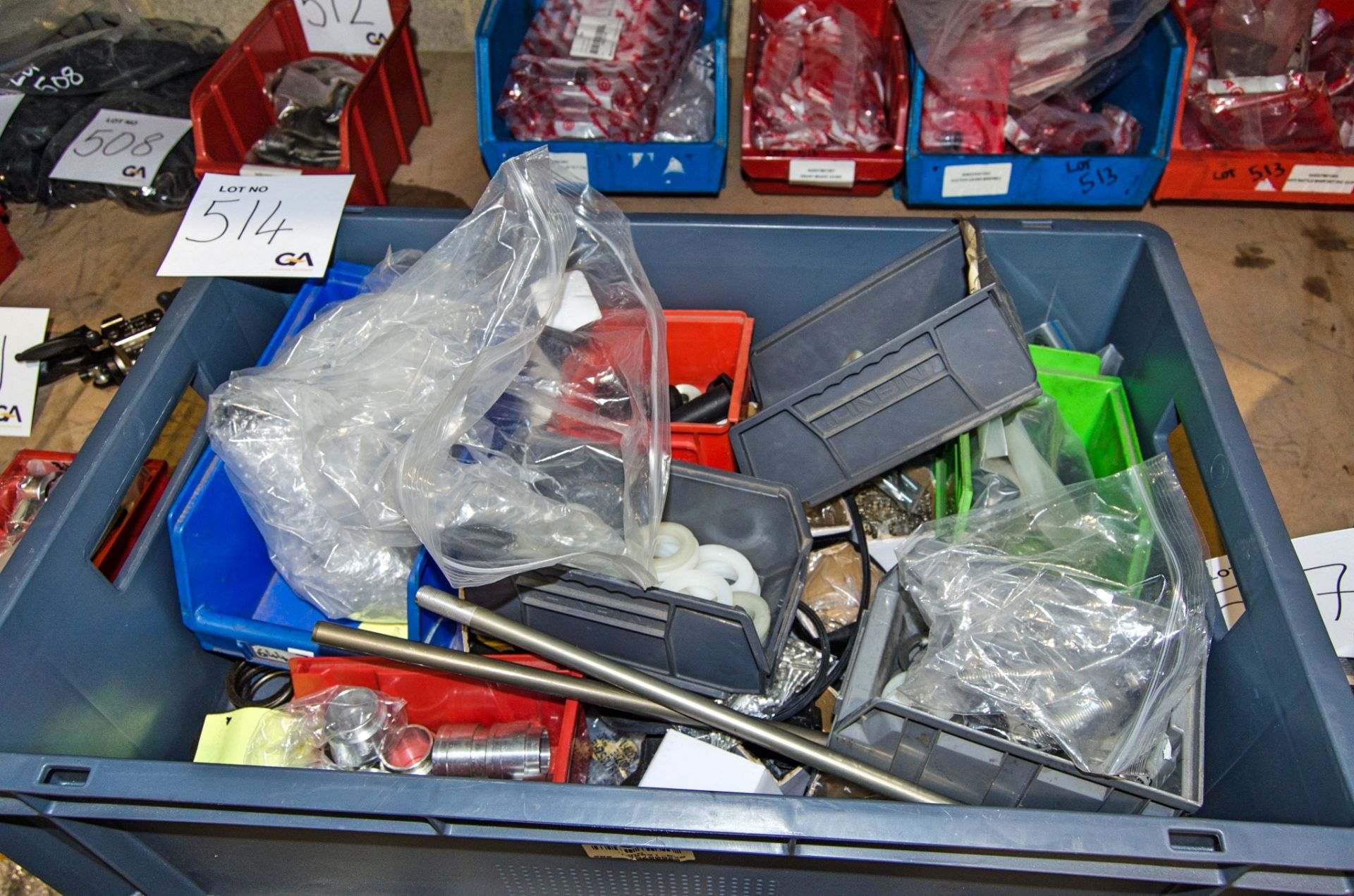 Parts box containing various CCM parts, including electrical parts, bushes, brake parts etc. as