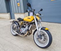 CCM Spitfire Bobber 600cc motorcycle VIN: SMZHC60GW25A00006 Colours: Yellow tank, bronze frame,