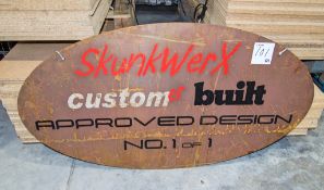 Skunkworx customer built double sided oval sign