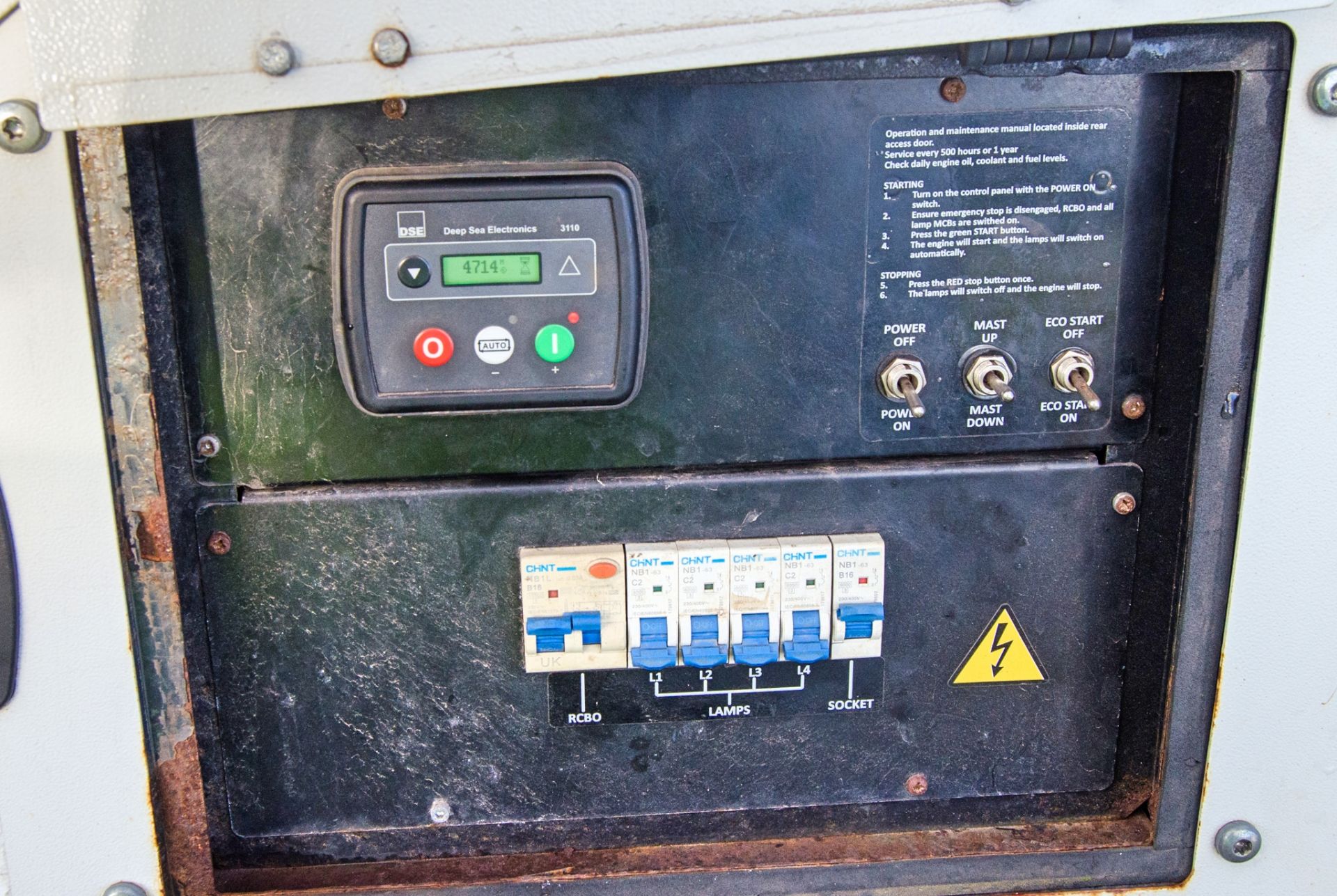 SMC TL90 diesel driven 4 head LED fast tow mobile lighting tower Year: 2018 S/N: T901714013 Recorded - Image 10 of 11