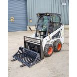 Bobcat 453 diesel driven skidsteer loader S/N: 561811420 Recorded Hours: 1579 c/w forks & riddle