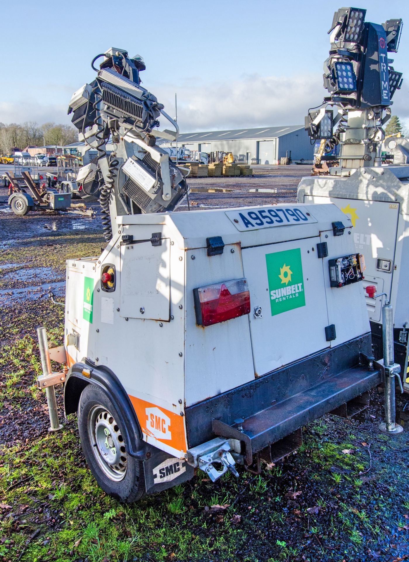 SMC TL90 diesel driven 4 head LED fast tow mobile lighting tower Year: 2018 S/N: T901714013 Recorded - Image 4 of 11