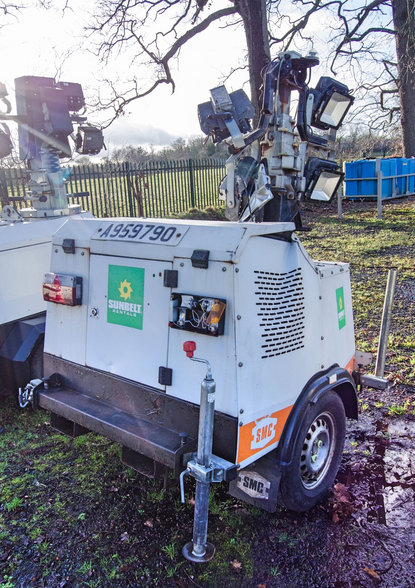 SMC TL90 diesel driven 4 head LED fast tow mobile lighting tower Year: 2018 S/N: T901714013 Recorded - Image 3 of 11