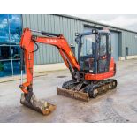 Kubota KX61-3 2.6 tonne rubber tracked excavator Year: 2015 S/N: 81783 Recorded Hours: 3857 blade.