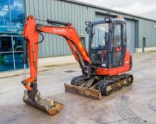 Kubota KX61-3 2.6 tonne rubber tracked excavator Year: 2015 S/N: 81783 Recorded Hours: 3857 blade.