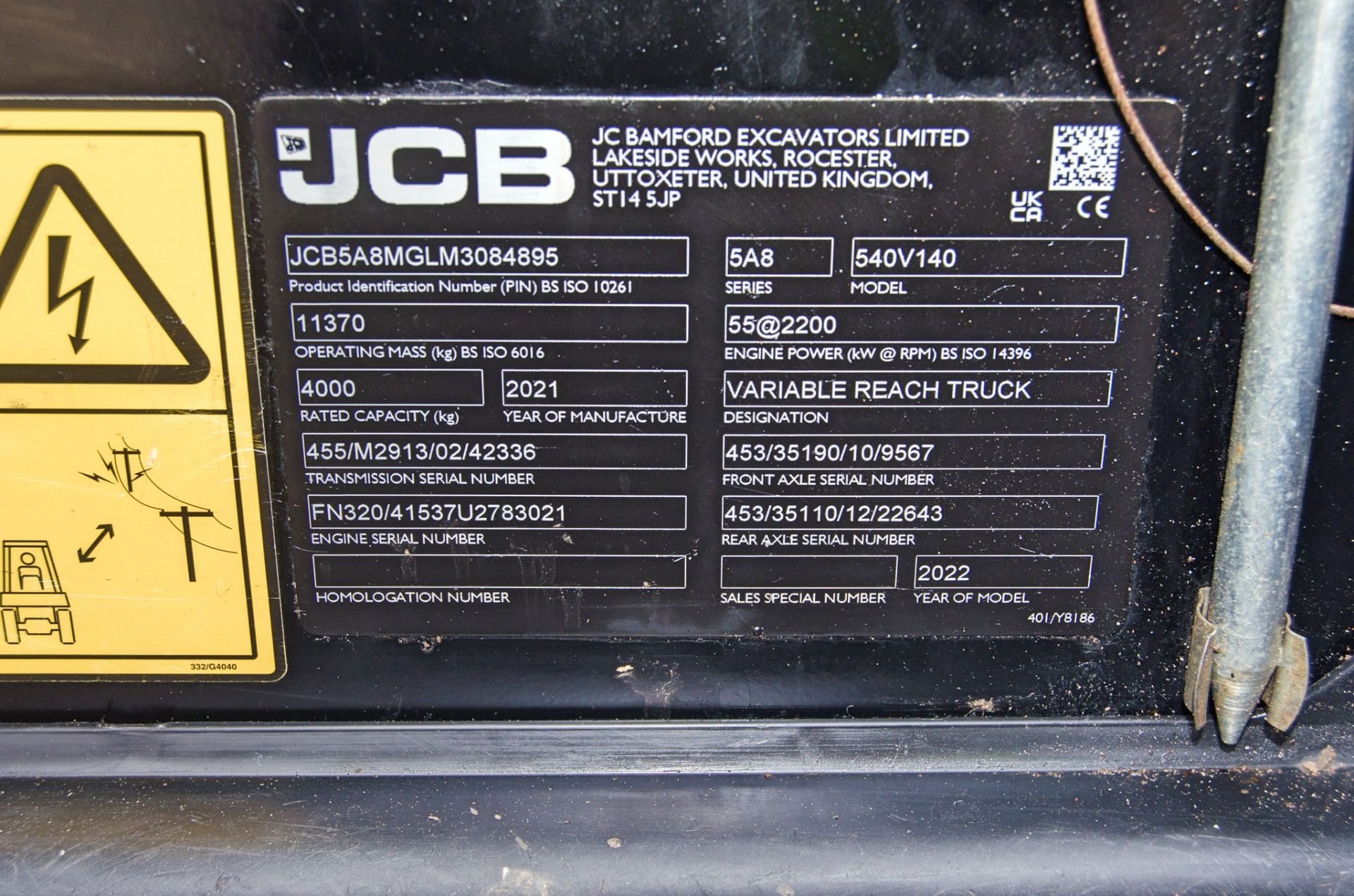 JCB 540-140 Hi-Viz Stage V 14 metre telescopic handler Year: 2021 S/N: 3084895 Recorded Hours: - Image 26 of 26