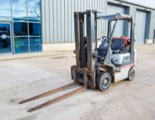 Nissan PD18 1.8 tonne gas powered fork lift truck Year: 2012 S/N: 701782 Recorded Hours: 7022