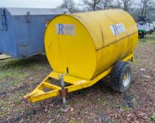 Trailer Engineering 2250 litre site tow mobile bunded fuel bowser c/w petrol driven pump, delivery