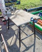 Armorgard Tuffbench steel site bench c/w vice and pipe vice A138331