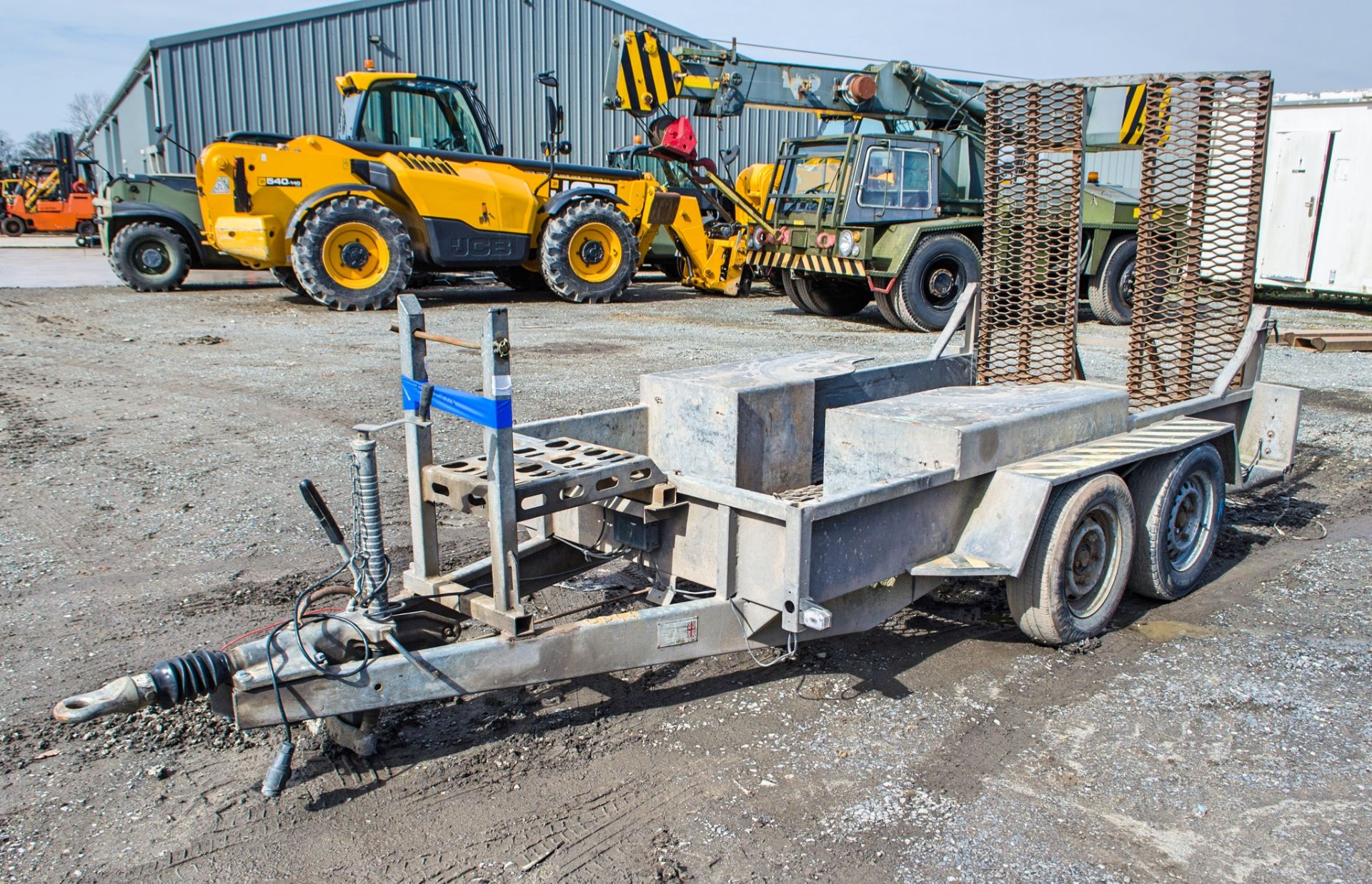 Heritage 8ft x 4ft tandem axle plant trailer S/N: 370760 c/w excavator docking system