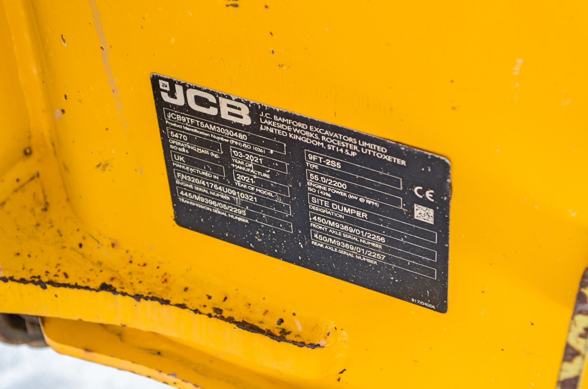 JCB 9T-2 Stage V 9 tonne straight skip dumper Year: 2021 S/N: 3030480 Recorded Hours: 1448 c/w - Image 24 of 24