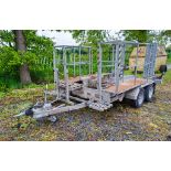 Indespension 10ft x 6ft tandem axle plant trailer S/N: 129037 c/w Digidoc excavator docking system &