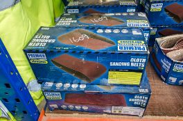 4 - Boxes of Premier P5-SB 100 x 610mm sanding belts, various grit
