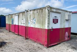 32ft x 10ft steel jack leg toilet site unit Comprising of: 2 - Gents toilet(1 with 3 - cubicles, 3 -