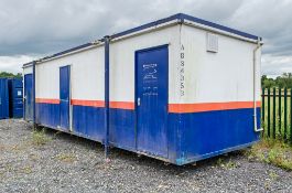 32ft x 10ft steel jack leg toilet site unit Comprising of: Gents toilet (4 - cubicles, 3 - urinals &