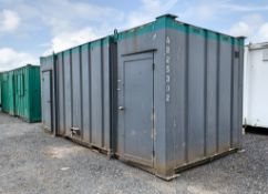 21ft x 9ft steel jack leg toilet site unit Comprising of: Gents toilet(4 - cubicles, 2 - urinals & 3
