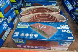 2 - Boxes of Premier P5-SB 100 x 610mm sanding belts, various grit