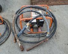 Petrol driven concrete poker drive unit c/w 2 - poker flexes 03SE65