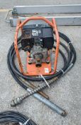 Belle diesel driven concrete poker drive unit c/w 2 - poker flexes 57KM44