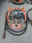 Belle diesel driven concrete poker drive unit (ex MOD)  c/w poker flex 57KM45