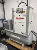 Champion rotary screw air compressor c/w refrigerated air dryer Model: FM07 S/N: BA55277002 Year: