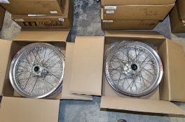 New and unused Haan and Excel front and rear wheel assembly, silver rim, silver hub, silver spokes