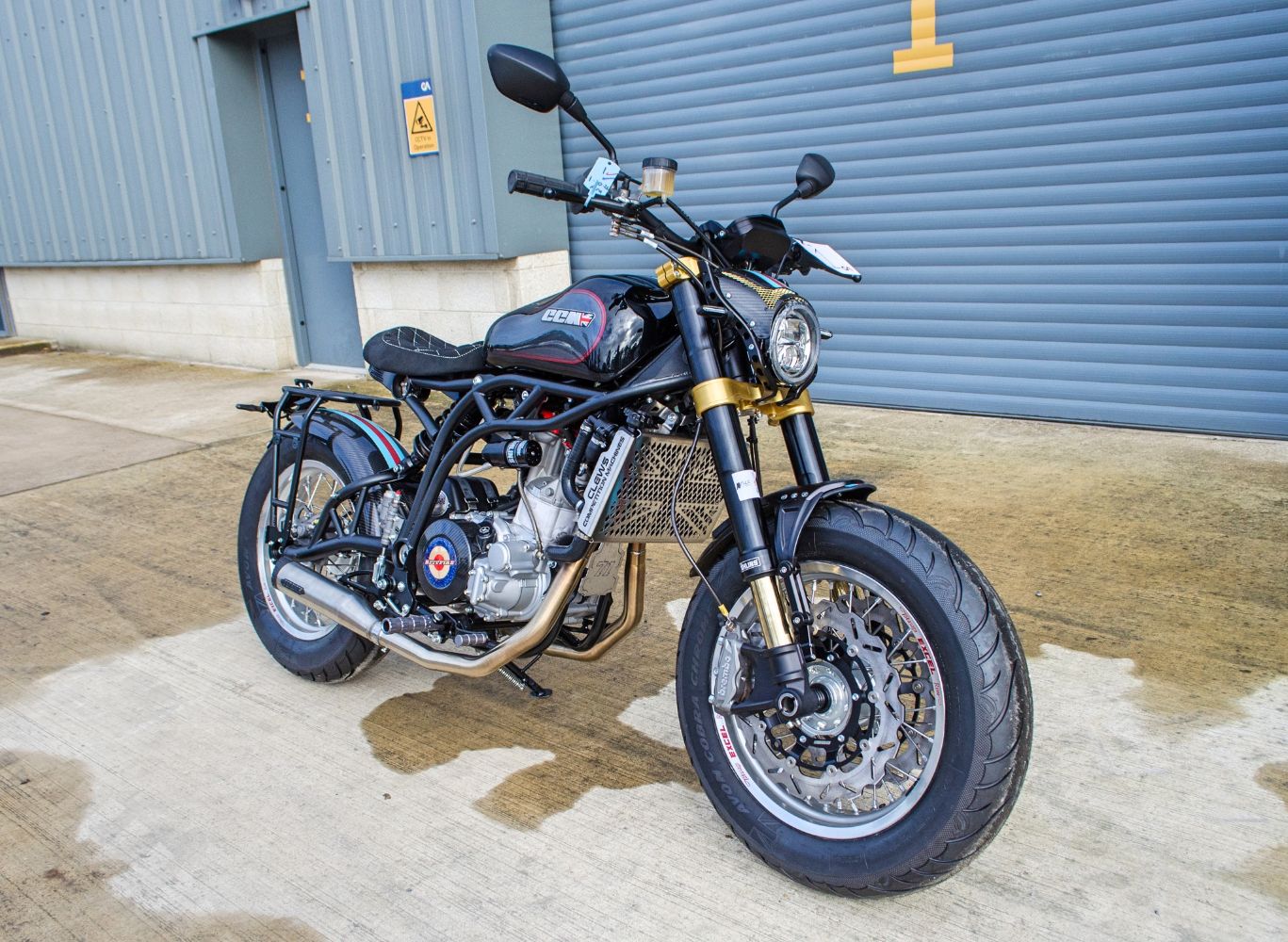 Factory shut down sale of CCM Motorcycles – In administration to include 10 motorcycles, large quantity of new parts & garage equipment