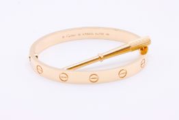 18k Rose Gold Love Bangle - With 18k Rose Gold Screw Driver