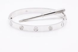 18k White Gold & 0.42 Carat Diamond Bangle - With Screwdriver
