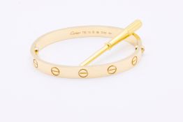 18k Yellow Gold Love Bangle - With Screw Driver