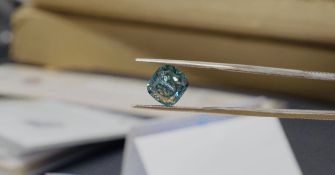 Cushion Brilliant Cut 5.06 Carat ( Natural Diamond ) Fancy Intense Blue I1 Clarity