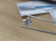 Princess Cut 4.00 Carat ( Natural Diamond ) K Colour SI2 Clarity HRD Certificate
